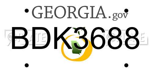 BDK3688 Georgia License Plate