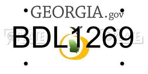 BDL1269 Georgia License Plate