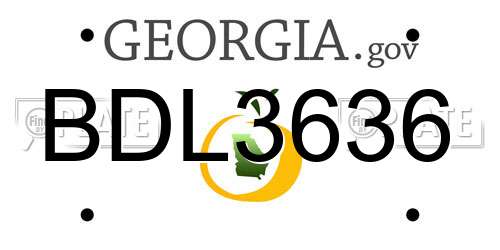 BDL3636 Georgia License Plate