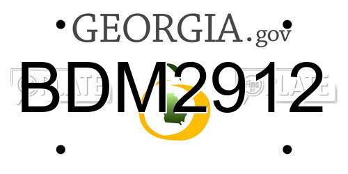 BDM2912 Georgia License Plate