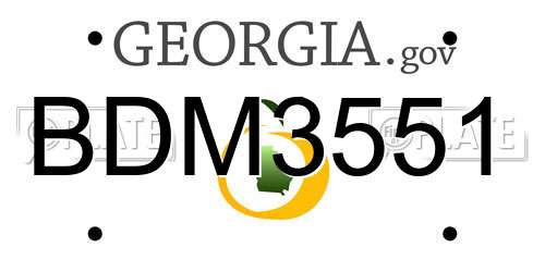 BDM3551 Georgia License Plate