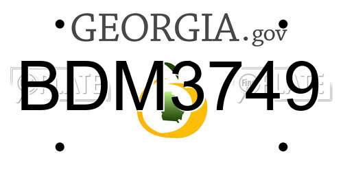 BDM3749 Georgia License Plate