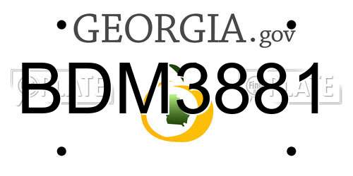 BDM3881 Georgia License Plate