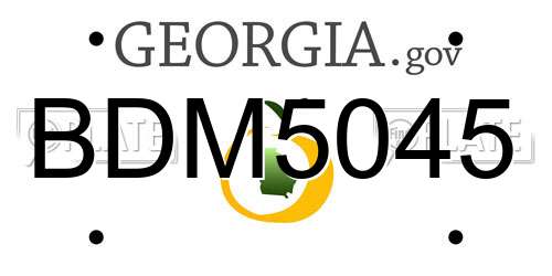 BDM5045 Georgia License Plate