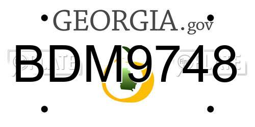 BDM9748 Georgia License Plate