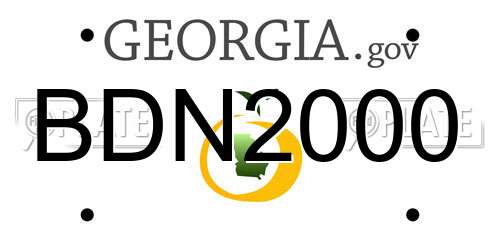 BDN2000 Georgia License Plate