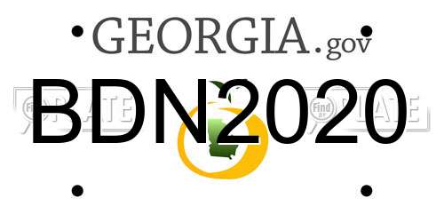 BDN2020 Georgia License Plate