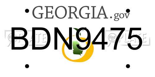 BDN9475 Georgia License Plate