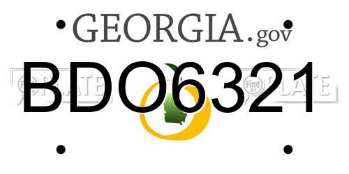 BDO6321 Georgia License Plate