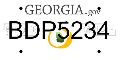 BDP5234 Georgia License Plate