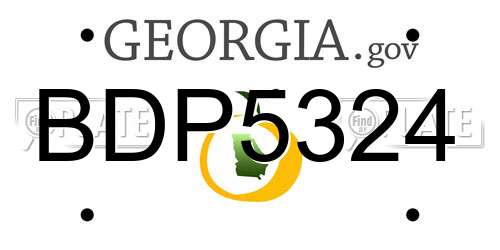 BDP5324 Georgia License Plate