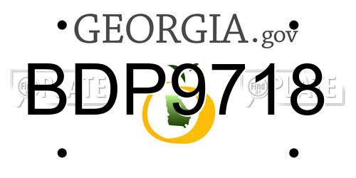 BDP9718 Georgia License Plate