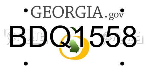BDQ1558 Georgia License Plate
