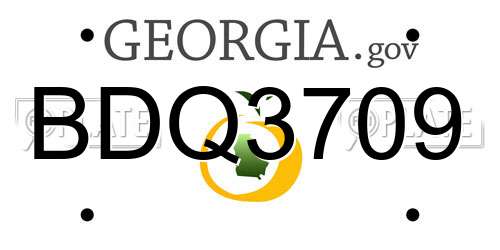 BDQ3709 Georgia License Plate