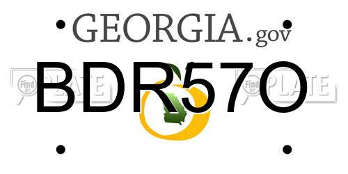BDR57O Georgia License Plate