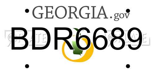 BDR6689 Georgia License Plate