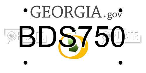BDS750 Georgia License Plate