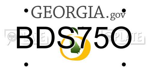 BDS75O Georgia License Plate