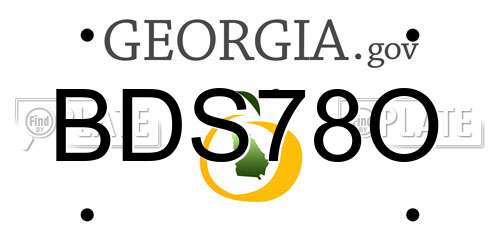 BDS78O Georgia License Plate
