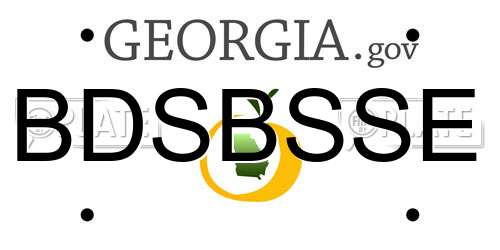 BDSBSSE Georgia License Plate