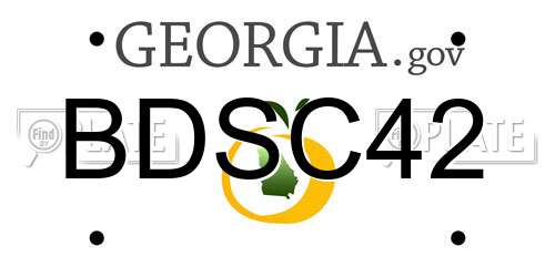 BDSC42 Georgia License Plate
