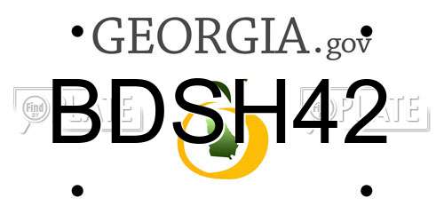 BDSH42 Georgia License Plate