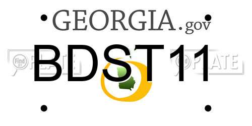 BDST11 Georgia License Plate