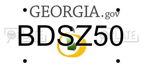 BDSZ50 Georgia License Plate