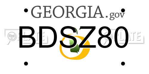 BDSZ80 Georgia License Plate