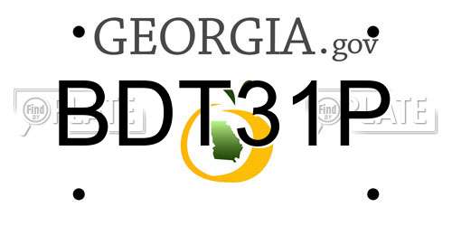 BDT31P Georgia License Plate