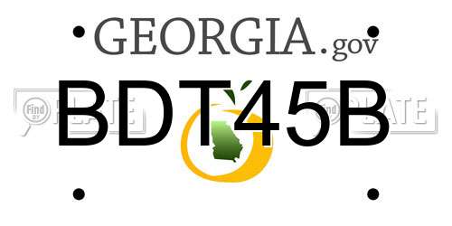 BDT45B Georgia License Plate