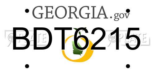 BDT6215 Georgia License Plate