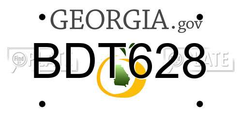 BDT628 Georgia License Plate