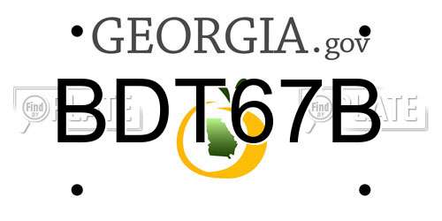 BDT67B Georgia License Plate