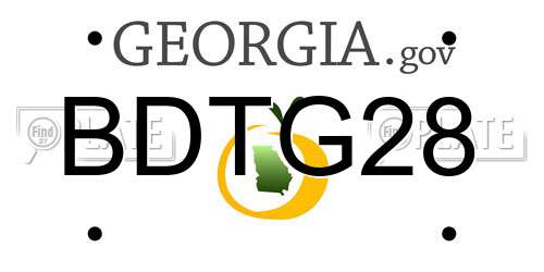 BDTG28 Georgia License Plate