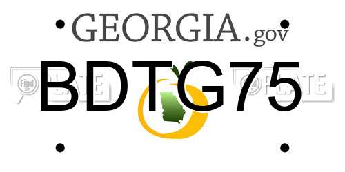 BDTG75 Georgia License Plate