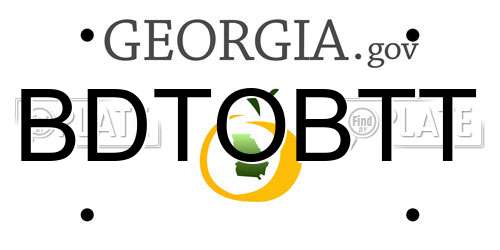 BDTOBTT Georgia License Plate