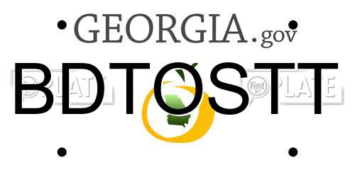 BDTOSTT Georgia License Plate
