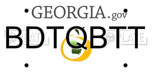 BDTQBTT Georgia License Plate