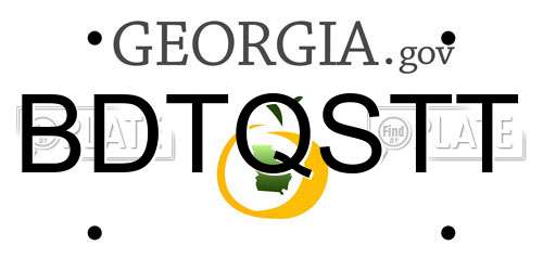 BDTQSTT Georgia License Plate