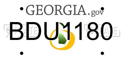 BDU1180 Georgia License Plate