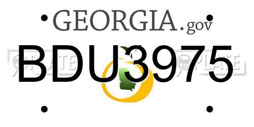 BDU3975 Georgia License Plate