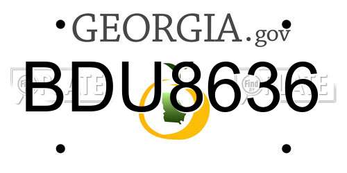 BDU8636 Georgia License Plate