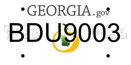 BDU9003 Georgia License Plate