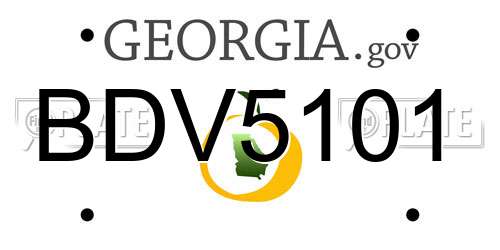 BDV5101 Georgia License Plate
