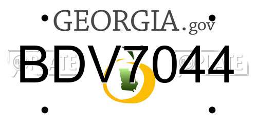 BDV7044 Georgia License Plate