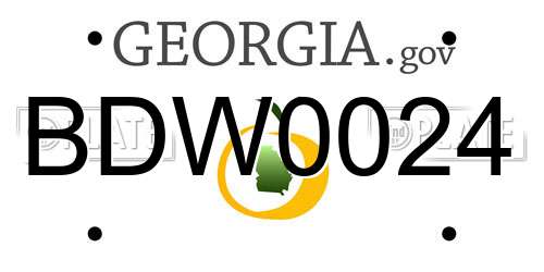 BDW0024 Georgia License Plate