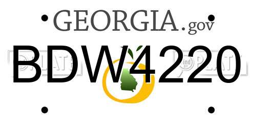BDW4220 Georgia License Plate