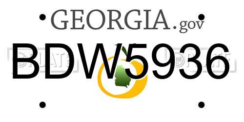 BDW5936 Georgia License Plate