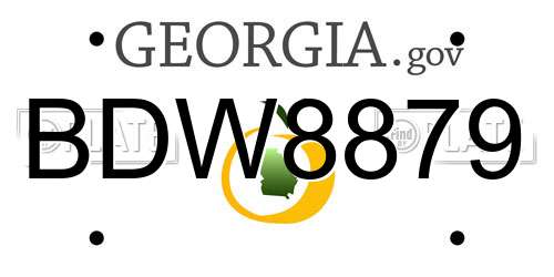 BDW8879 Georgia License Plate